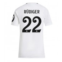 Camisa de Futebol Real Madrid Antonio Rudiger #22 Equipamento Principal Mulheres 2024-25 Manga Curta